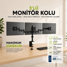 Assmann Digitus DA-90362 17 - 27 Inch 3 Monitör Destekli Hareketli Masa Monteli Monitör Kolu