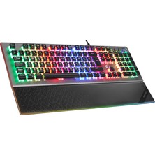 Rampage KB-R101 Impressıve Gri/siyah USB Rgb Aydınlatmalı Ince Tasarım Red Switch Gaming Oyuncu Klav