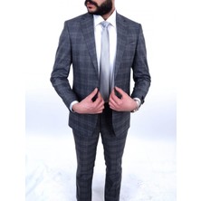 Jan Carlucci Regular Drop 6 Takım Elbise Erkek Renkli Kareli Regularfit Model