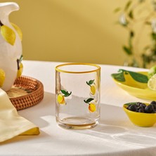 Karaca Lemon Limon Desenli Meşrubat Bardağı 420 ml Sarı