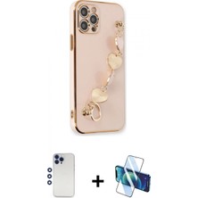 Pileli Store Pilelistore™ iPhone 12 Pro Max Kılıf Nova Işık Prime - Siyah 3D Antistatik Cam Ekran Koruyucu + Shine Kamera Lens - Lt