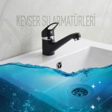 Kevser 40'lık Siyah Lavabo Gövde Bataryası