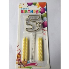 Ett Mika Şeffaf 5 Rakam Gold Mum 12CM Pk:12 KL:600