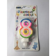 Ett Renkli Klasik 8 Rakam Mum 7.5cm Pk:12 KL:900