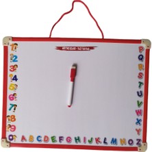 Premini Çift Taraflı Kalemli Yazı Tahtası 42X32CM, Türkçe ve Ingilizce Kullanıma Uygun
