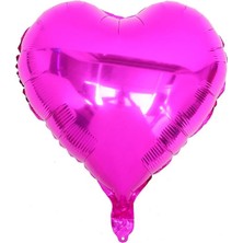Ett 24 Inc Kalp Fuşya Renk Folyo Balon