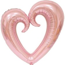 Ett Ortası Boş Kalp Rosegold Folyo Balon 100 cm