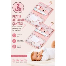 Tex Republic (2 Adet) Baby Alt Bakım Çantası - Bebek Alt Bakım Çantası Pembe (26*22*18 Cm)