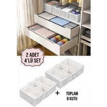 Tex Republic (2 Set) Alas 4'lü Çok Amaçlı Dolap Içi ve Çekmece Içi Düzenleyici Organizer Kutu Seti