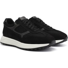 Gönderi(r) Erkek Siyah Süet  Bağcıklı Hakiki Deri Sneaker