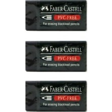 Faber-Castell 3'lü Siyah Küçük Silgi, Yumuşak Dokulu ve Pürüzsüz Silme Performansı