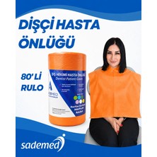 Sademed Dişçi Hasta Önlüğü Turuncu Renk 80' Li Rulo