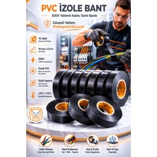 Mastercare PVC İzole Bant 10'lu Set, 5.4 Metre Elektrikçi Bandı, 300V Yalıtımlı Kablo Tamir Bandı  716521