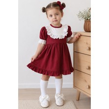 Parla Kids Kız Çocuk Ruby Fırfırlı Dantel Detaylı Kısa Kollu Elbise Bandana Takım