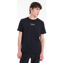Lee Cooper WILDER Erkek Regular Fit %100 Pamuk Baskılı Bisiklet Yaka T-Shirt Siyah