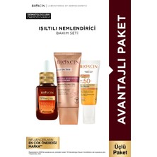 Bioxcin 3'lü Işıltı Seti | C Vitamini Serum + Gold On Skin Krem + Güneş Kremi