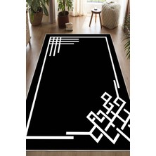 Pelura Halı Çerçeveli Modern Desen Baskılı Yıkanabilir Kaymaz Salon Oturma Odası Yatak Odası Halısı Yolluk