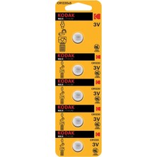 Kodak 5'li Ultra Lityum Düğme Pil CR1220 1,2 V Tek Kullanımlık Uzun Ömürlü