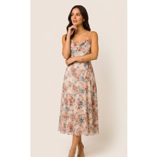 Blouse Çok Renkli Ince Kolsuz Vücuda Oturan Tül Elbise