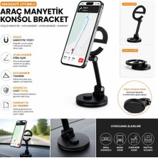 Friemats Magsafe Uyumlu Mıknatıslı Telefon Tutucu Araç Konsol Ofis Masaüstü Katlanabilir Manyetik