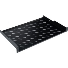 Lande 19” 1u Sürgülü Rack Raf – Siyah
