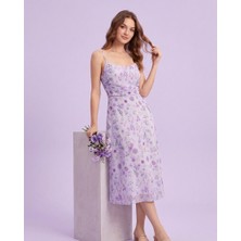 Blouse Çok Renkli Ince Kolsuz Vücuda Oturan Tül Elbise
