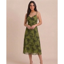 Blouse Çok Renkli Ince Kolsuz Vücuda Oturan Tül Elbise