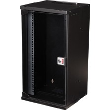 Lande12U 300x300 10” Duvar Tipi Rack Kabinet (Siyah) Cam Kapaklı