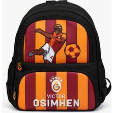 Galatasaray Lisanslı Victor Osimhen Baskılı Anaokulu Çantası - Sarı Kırmızı 2 Bölmeli Sırt Çantası