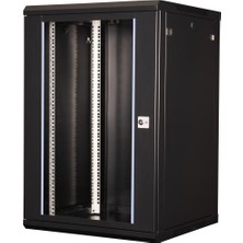 LANDE - 18U 19" Duvar Tipi Rack Kabinet – Genişlik: 600 mm | Derinlik: 600 mm – Siyah