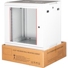 Lande - 12U 19" Duvar Tipi Rack Kabinet – Genişlik: 600 mm | Derinlik: 450 mm – Açık Gri (Demonte)