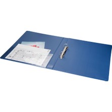 2K Evrak Sunum Tanıtım Firma Klasörü A4 Pvc 3 cm 2 Halkalı 200 Yaprak Kapasiteli 27x32 cm. Mavi