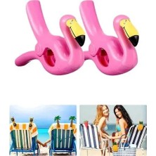 Flamingo Açık Pembe Plaj Havlu Mandal Klipsi 2 Adet – Güçlü Tutuş ve Taşınabilir Tasarım