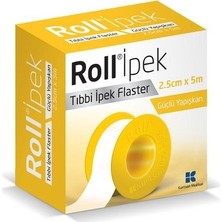 Roll İpek Tıbbi Flaster 2.5x5 M Çinko Oksitli Kauçuk Yapışkanlı Güçlü Yapışkan Özelliği