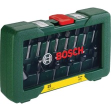 Bosch Dıy 15 Parça 8 mm Şaftlı Freze Seti Kaliteli Sert Metal Kesicilerle Yüksek Hassaslıkta Çalışma