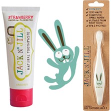 Jack N' Jill Jack N'Jill Çocuklar İçin Tamamen Doğal Organik Çilek Aromalı Diş Macunu 50g + Bunny Diş Fırçası BPA İçermez