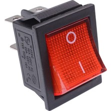 Gollum Teknoloji Kcd4 4 Pin Işıklı Rocker Anahtar - Dpst On-Off 16A 250V Ac Güç Şalteri (Kırmızı - 1 Adet)