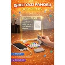 Premini 20X20 cm LED Neon Işıklı Şeffaf Yazı Tahtası Seti, Işıklı Yazı Panosu