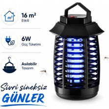 CoverZone Elektronik Sivrisinek Öldürücü Uv Işıklı Sinek Kovucu Lamba, 16 M² Etki Alanı, 6W Güç Tüketimi, Asılabilir Tasarım, Ev Ofis Yatak Odası Kamp Kullanımı Için | HK-1217