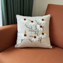Zba Design Nakışlı Kırlent Kılıfı Papatya