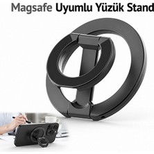Dexmon Magsafe Uyumlu Manyetik Yüzük Stand Telefon Tutucu 360° Dönebilen Katlanabilir Metal Ring Stand