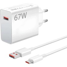 Zenwaya Store 67W Type-C Şarj Adaptörü ve Kablo Seti, Saniye Gösterir Turbo Hızlı Şarj Göstergeli,iphone Ile Uyumlu Duvar Tipi Adaptör