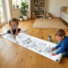 Zenwaya Store Çocuklar Için Eğitici 4 Metre Dev Aktivite Rulosu Gemiler 45 cm Genişliğinde