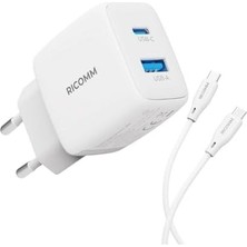 Zenwaya Store 25W Gan Usb-C + Usb-A Şarj Aleti Pps Pd, Ipad,, Uyumlu Hızlı Şarj Cihazı + 2 Metre Type-C 60W Şarj Kablosu