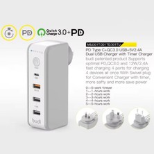 Zenwaya Store 30 Watt PD18W Zaman Ayarlı USB Çıkışlı Priz 180 Derece Döndürülebilir Fiş Qc3.0 2.4A USB Çıkışlı M8J301TE