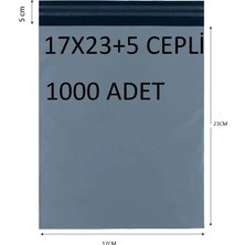 Baskısız Gri Renk 17X23+5 Poşeti 1000 Adet Dayanıklı Cepli Kargo Poşeti Cacplastik