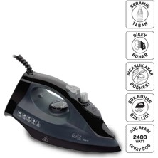 Arzum FL663 Felix Liena Seramik Tabanlı Ütü, 2400W, 120 G/dk Şok Buhar, Otomatik Temizleme, Dik Buhar, Siyah