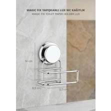 Okyanus Home Magic Fix Sihirli Yapışkan Krom Lux WC Kağıtlık Gri Renkli Modern Tasarım