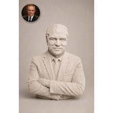 Layerart Atelier Kişiye Özel Fotoğraftan Heykele Parametrik Iş Adamı Ahşap Heykel – Fotoğraftan Üretilen Parametrik Büst 25CM