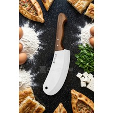 Castle Wood Serisi Ceviz Sap Mutfak Börek Pide Pizza Şef Bıçağı Et Ekmek Sebze Salata Şef Bıçak LZG-100